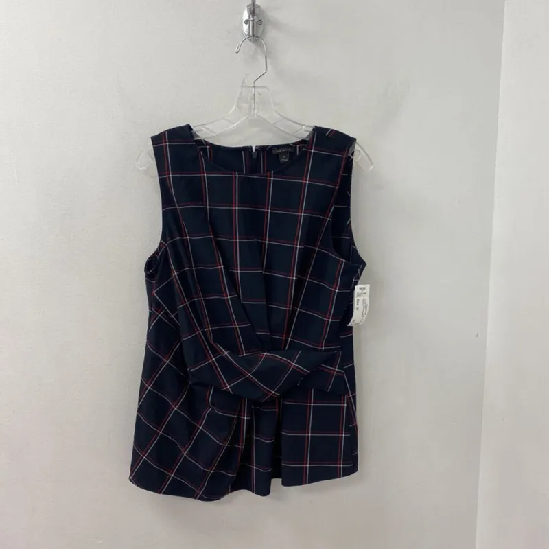ANN TAYLOR WOMEN'S BLOUSE/SHIRT navy red white 12 made by Ann Taylor