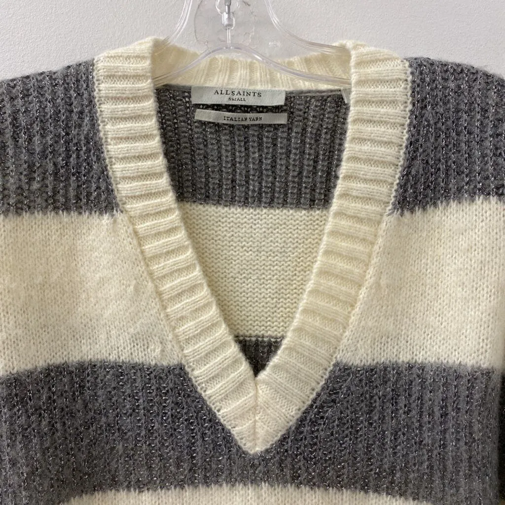 ALL SAINTS WOMEN'S SWEATER cream grey silver S sold by The Comeback product image thumbnail 2