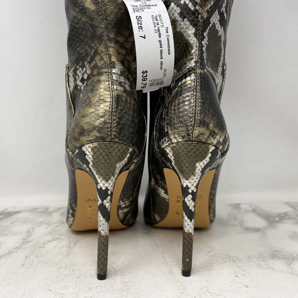ALDO WOMEN'S BOOTS gold black silver 7 sold by The Comeback product image thumbnail 5