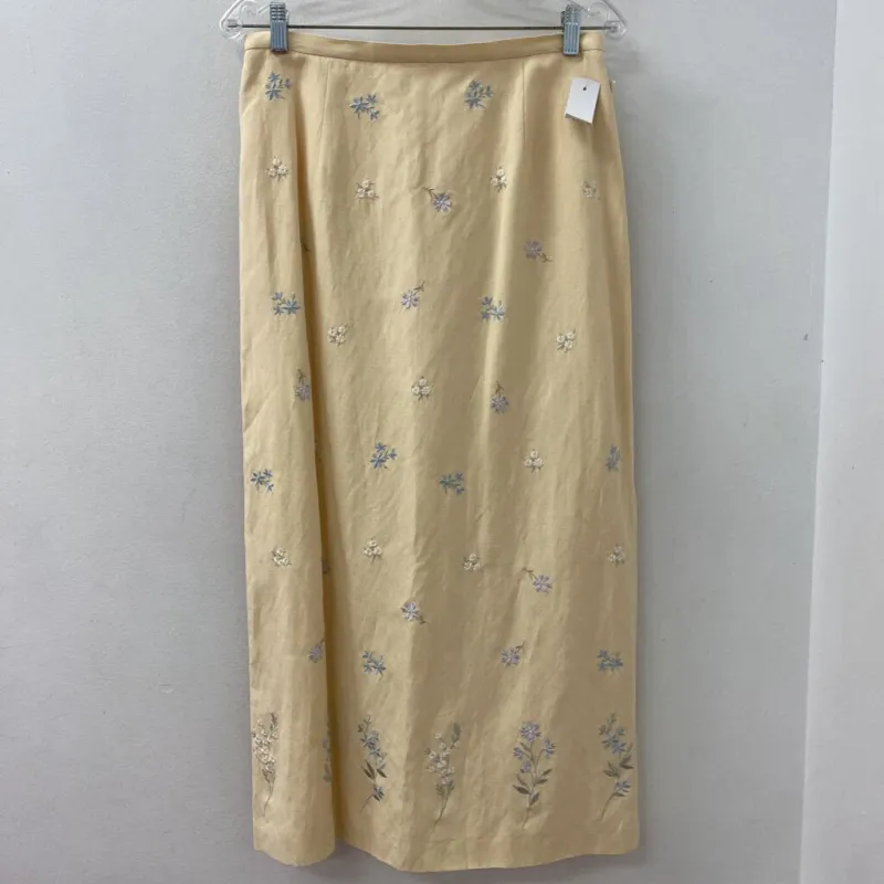 TALBOTS WOMEN'S SKIRT cream pink blue green 12 made by Talbots