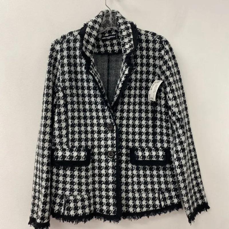 KARL LAGERFELD WOMEN'S BLAZER/JACKET black white S/M made by Karl Lagerfeld
