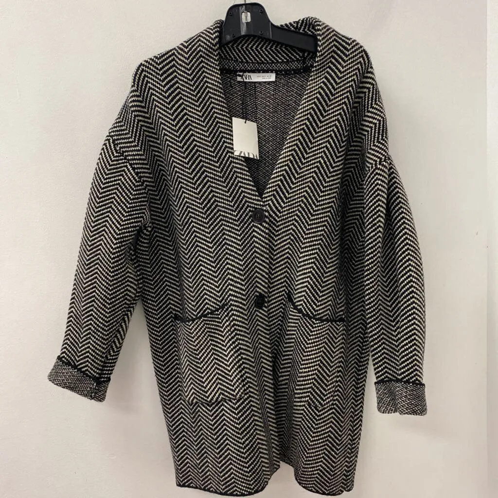 ZARA WOMEN'S COAT black white S sold by The Comeback