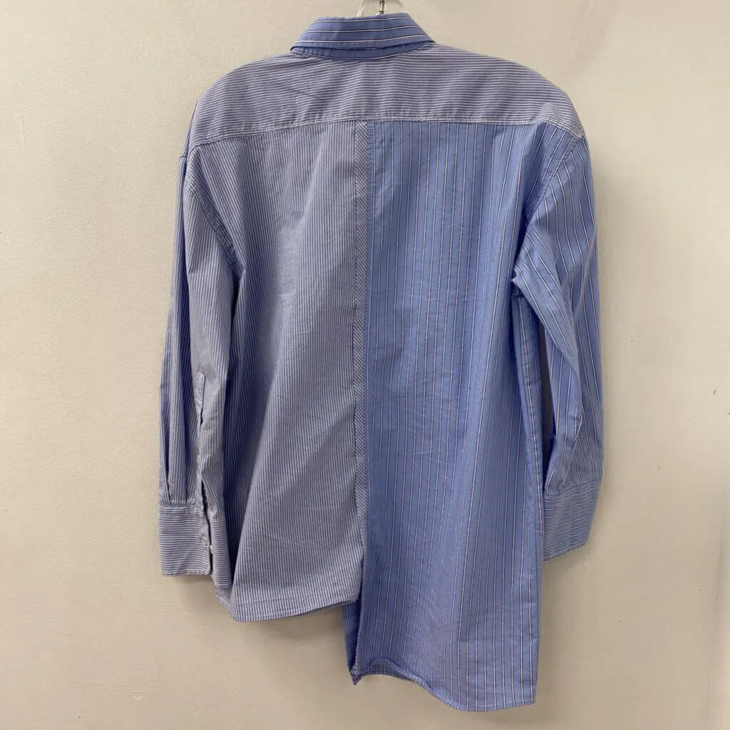 ZARA WOMEN'S BLOUSE/SHIRT blue white S sold by The Comeback product image thumbnail 2