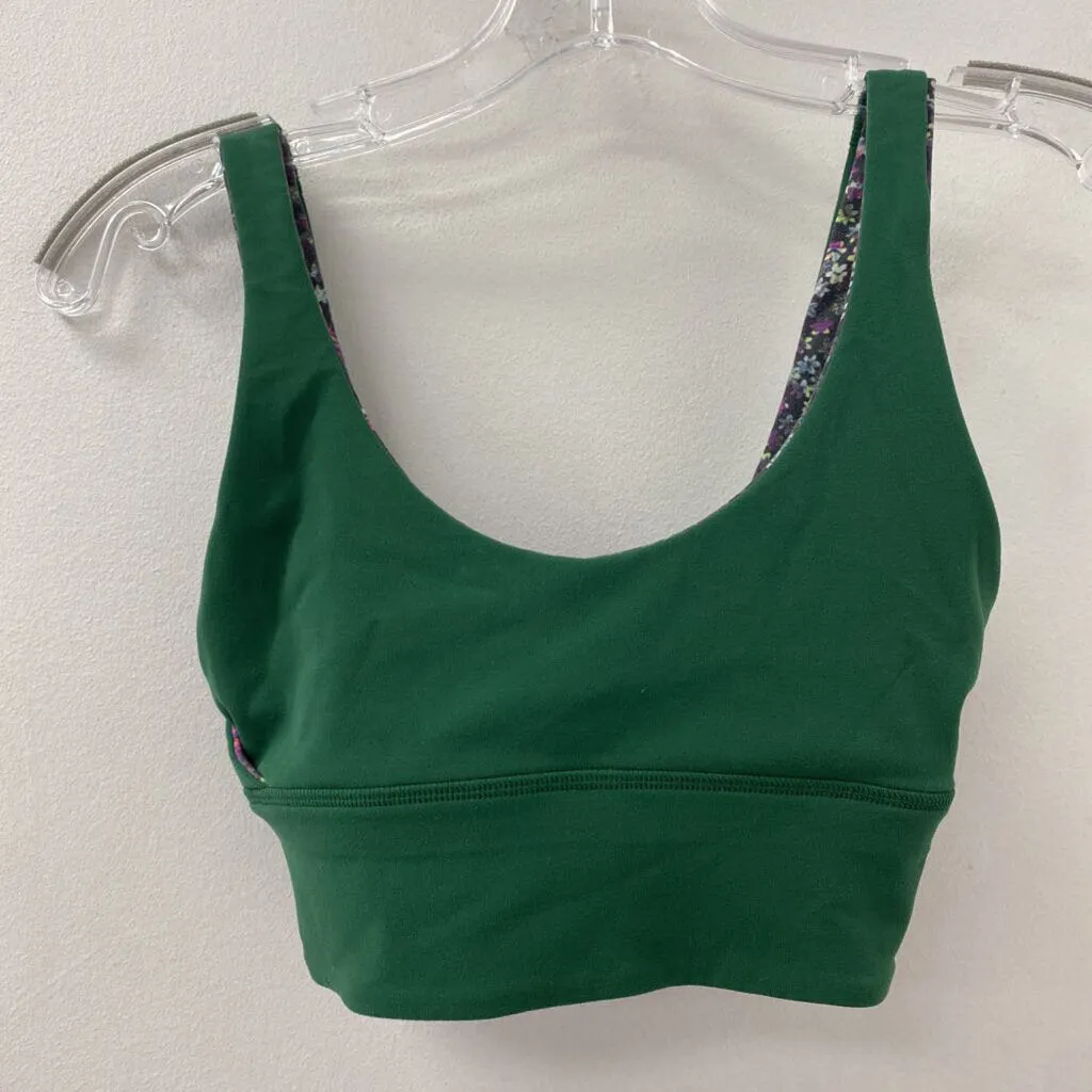 LULULEMON WOMEN'S ACTIVE BRA green grey floral 2 sold by The Comeback product image thumbnail 3