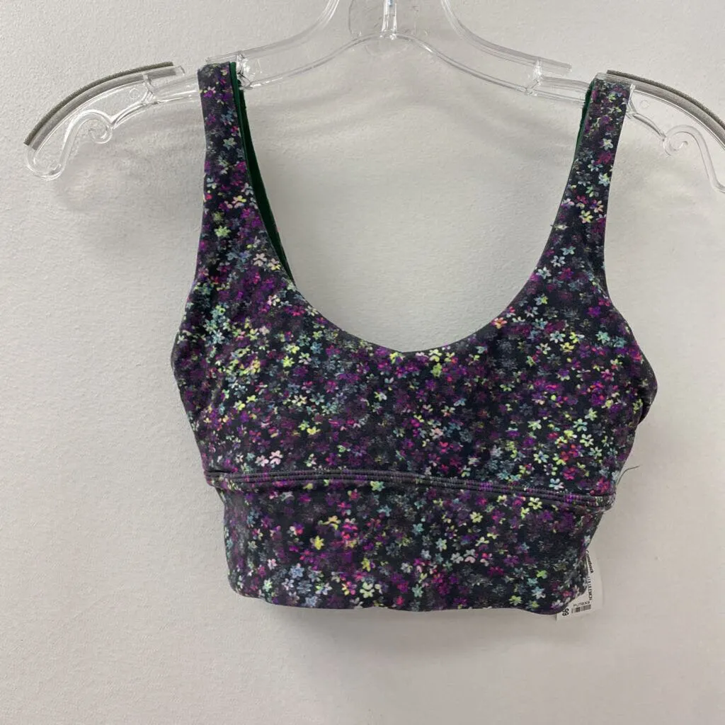 LULULEMON WOMEN'S ACTIVE BRA green grey floral 2 sold by The Comeback