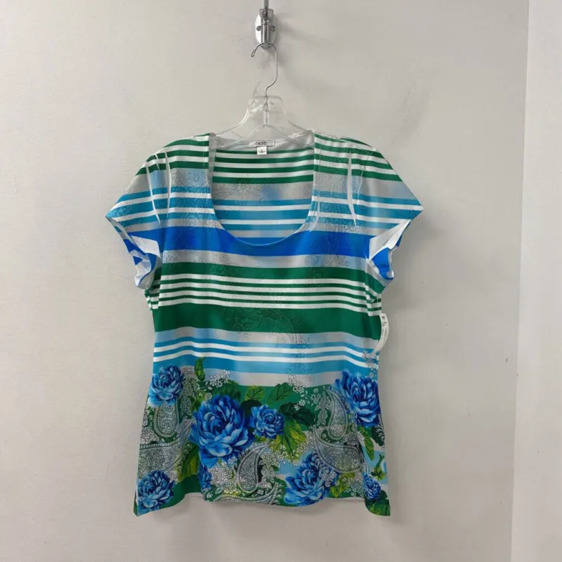 cache WOMEN'S T-SHIRT stripes/floral L made by Cache