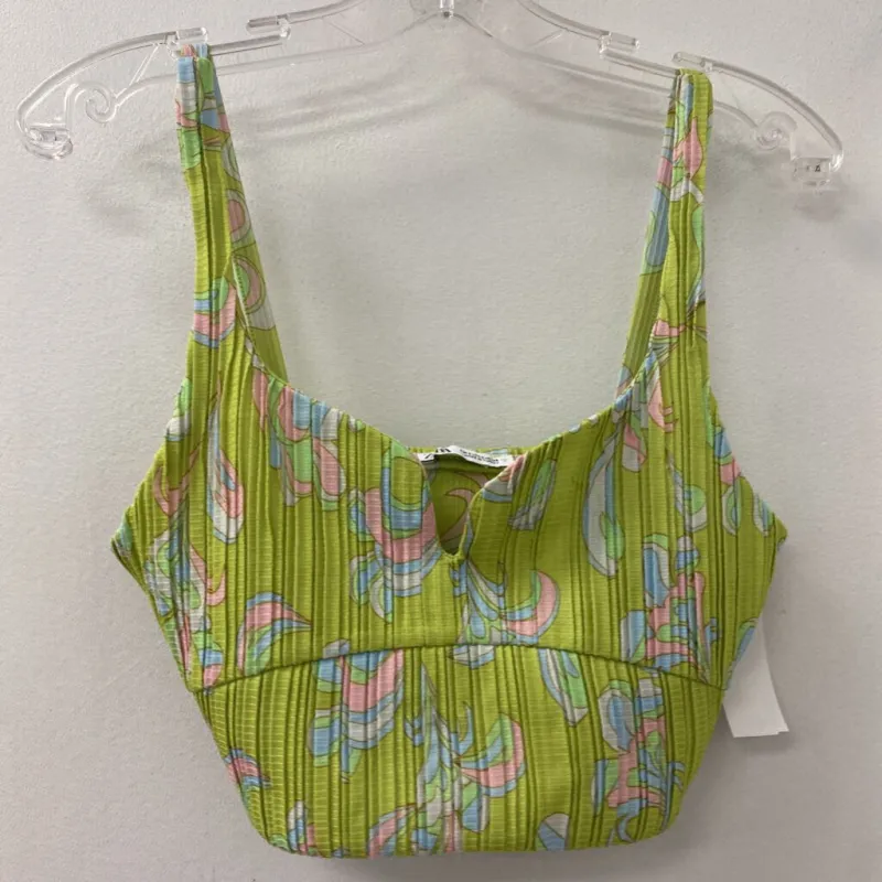 ZARA WOMEN'S TANK/CAMI chartreuse pink blue S made by Zara