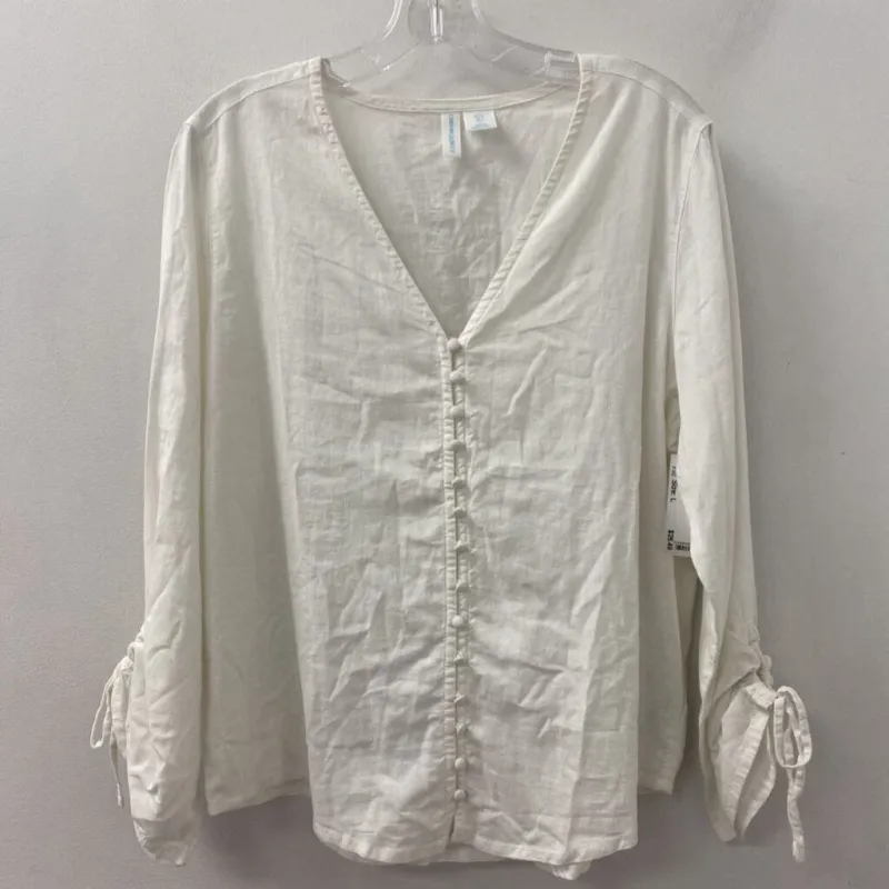 CYNTHIA ROWLEY WOMEN'S BLOUSE/SHIRT white L made by Cynthia Rowley