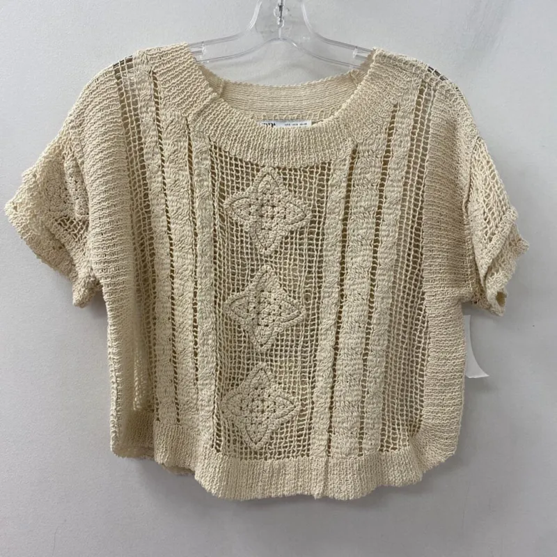 ZARA WOMEN'S TOP cream S made by Zara