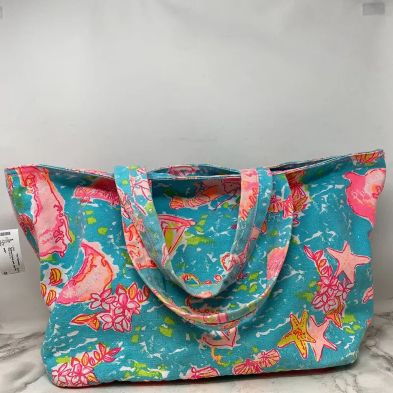 lilly pulitzer WOMEN'S BAG pink aqua wite made by Lilly Pulitzer