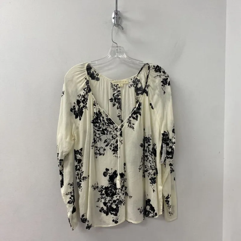 LOVESTITCH WOMEN'S BLOUSE/SHIRT cream black M sold by The Comeback