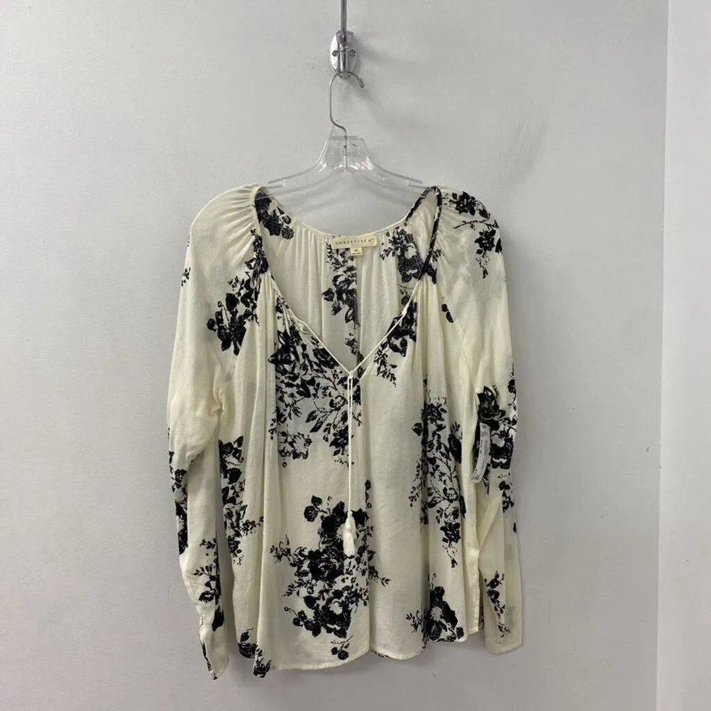 LOVESTITCH WOMEN'S BLOUSE/SHIRT cream black M sold by The Comeback
