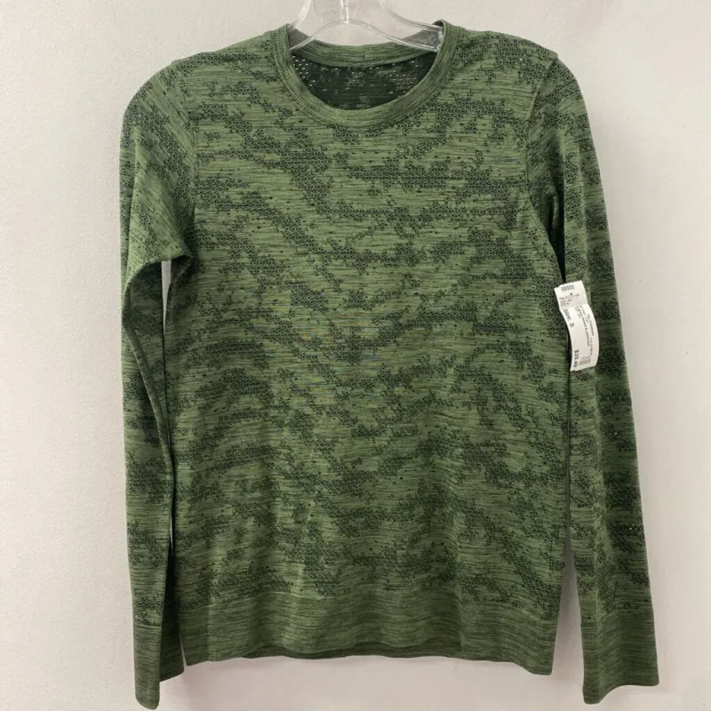 LULULEMON WOMEN'S ACTIVE TOP green marled & patterned S made by Lululemon