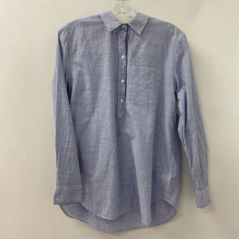 GAP WOMEN'S BLOUSE/SHIRT blue white stripe M sold by The Comeback