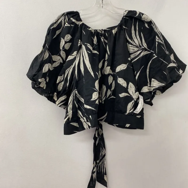 Banana Republic WOMEN'S BLOUSE/SHIRT black off whtie tropical XL made by Banana Republic
