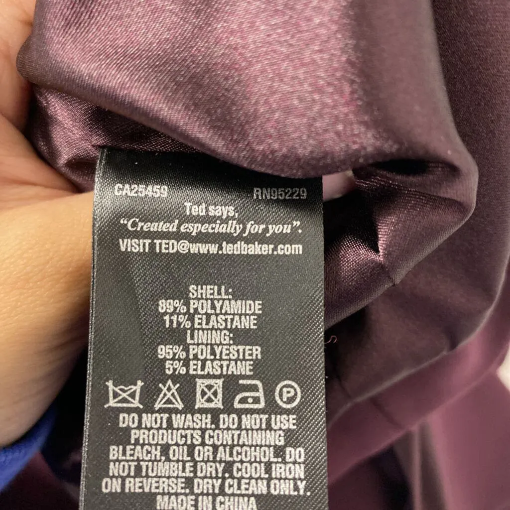 TED BAKER WOMEN'S DRESS burgundy 6/2 sold by The Comeback product image thumbnail 3