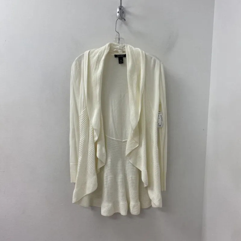 White House Black Market WOMEN'S CARDIGAN ivory M made by White House Black Market