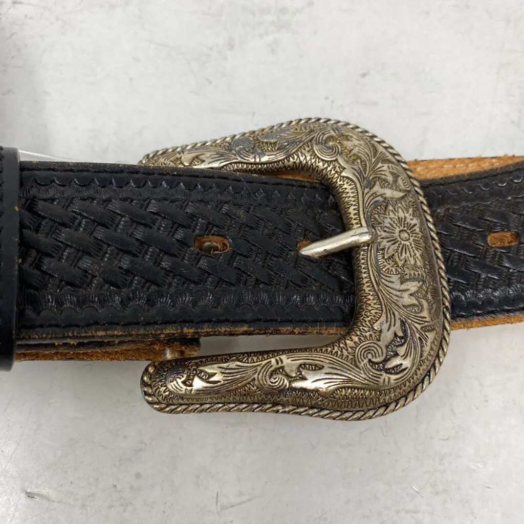 BRAVE LEATHER WOMEN'S BELT black gold 30" sold by The Comeback product image thumbnail 2