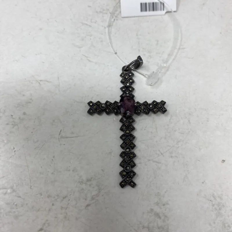 925 WOMEN'S PENDANT black silver purple made by The Comeback