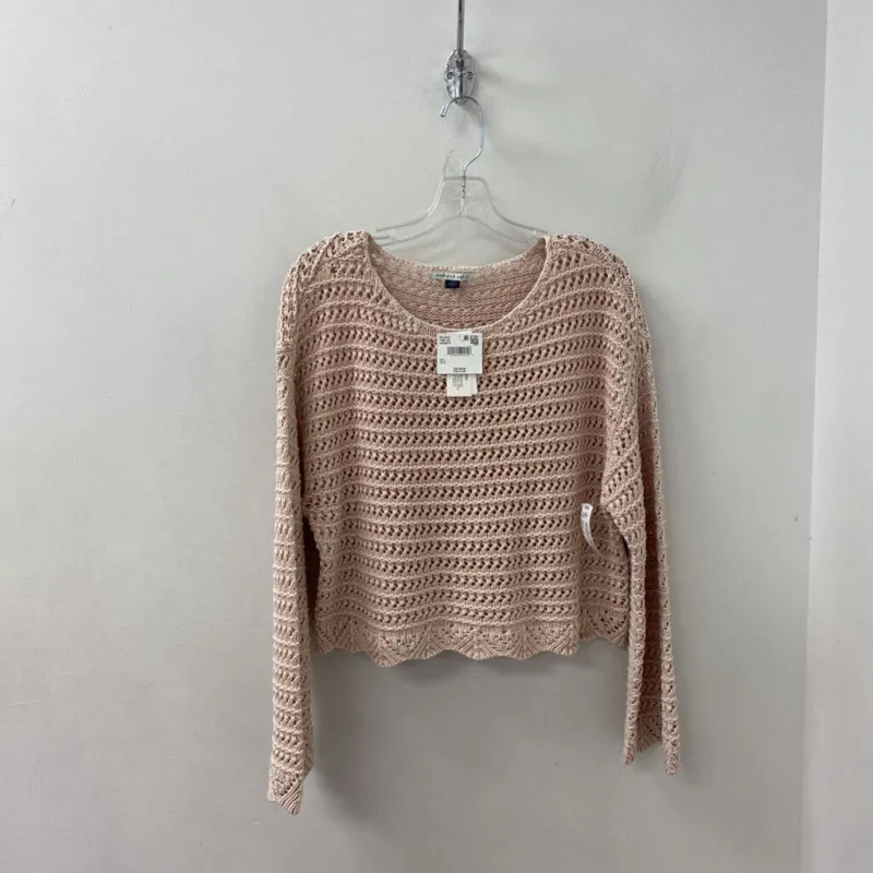 AMERICAN EAGLE WOMEN'S SWEATER pink white stripe L made by American Eagle