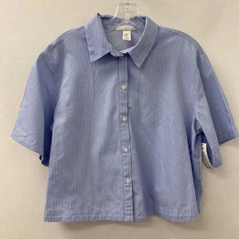 H&M WOMEN'S BLOUSE/SHIRT blue stripe L made by H&M