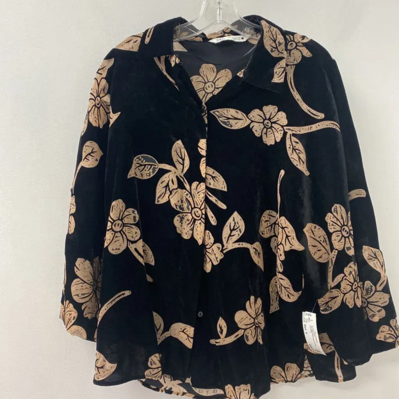 WOMEN'S BLOUSE/SHIRT black brown S made by The Comeback