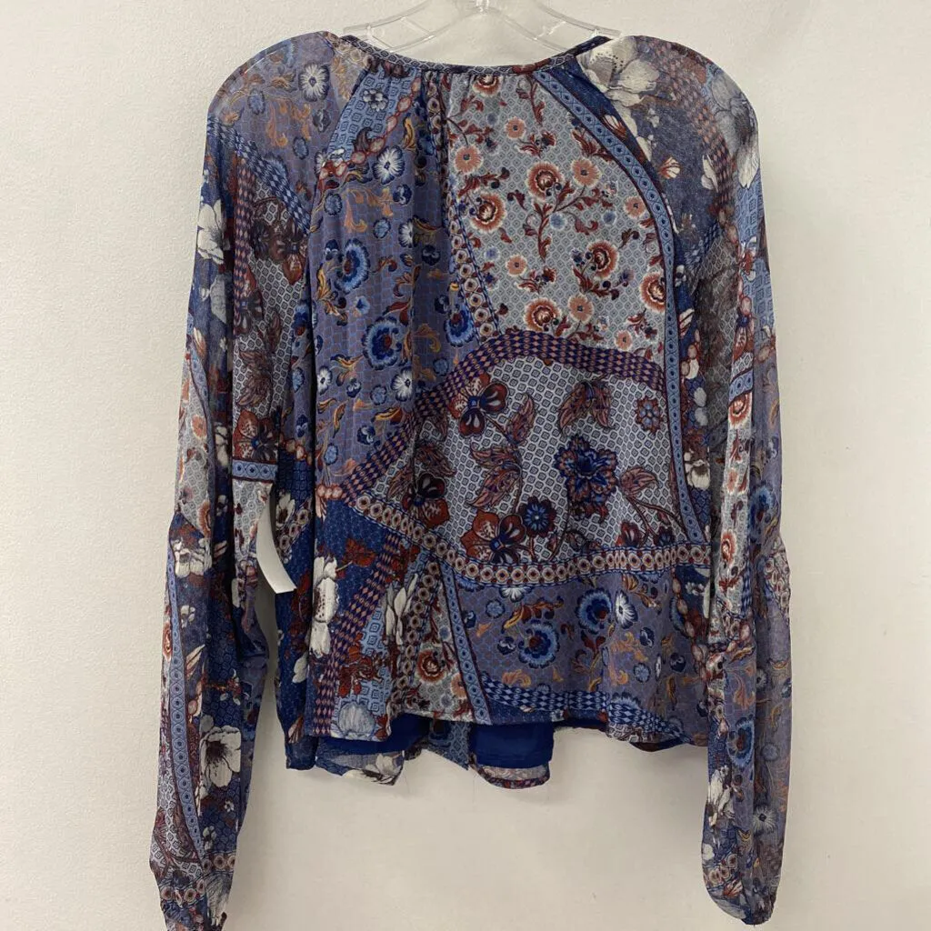 WOMEN'S BLOUSE/SHIRT blue pink print L sold by The Comeback product image thumbnail 2