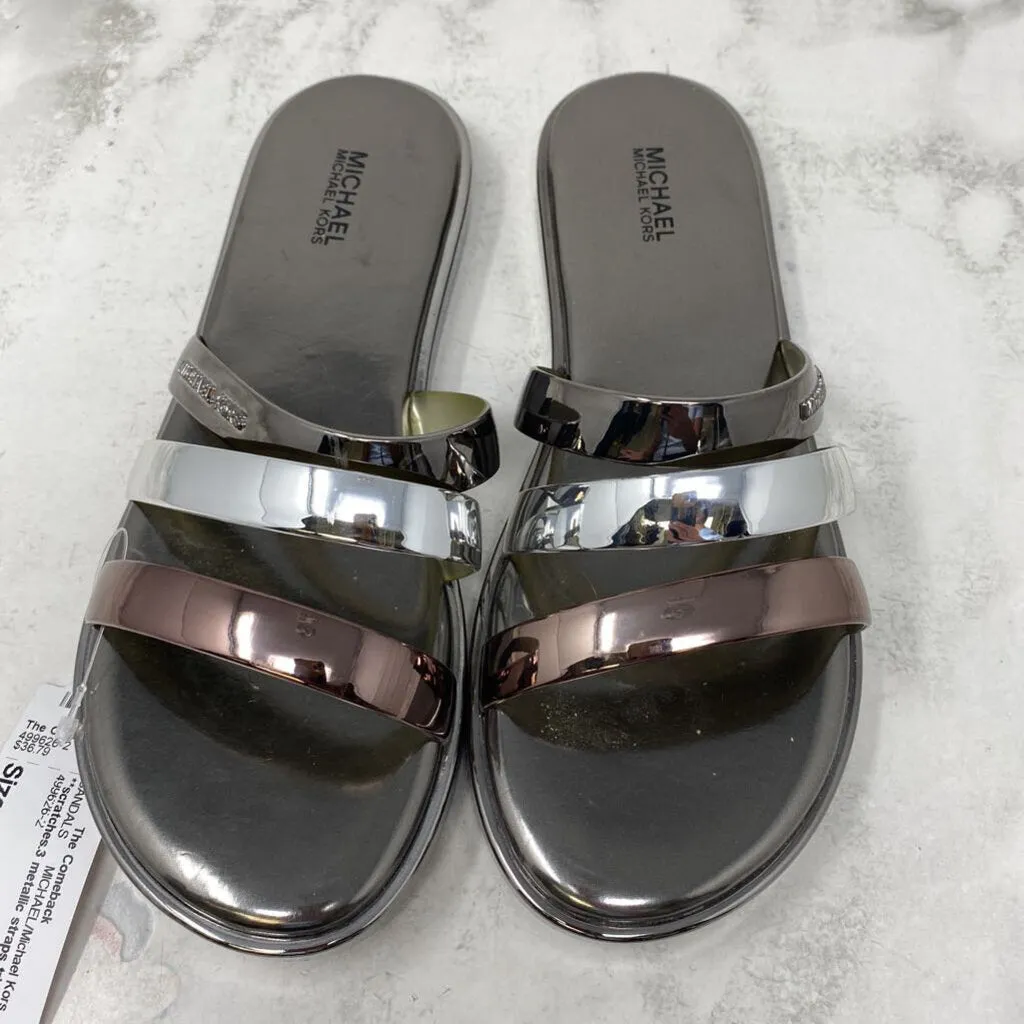 MICHAEL/Michael Kors WOMEN'S SANDALS tri tone metallic 7 sold by The Comeback