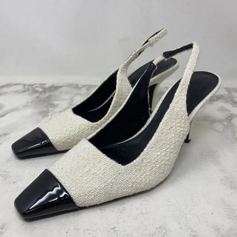 H&M WOMEN'S HEELS white black 41 made by H&M