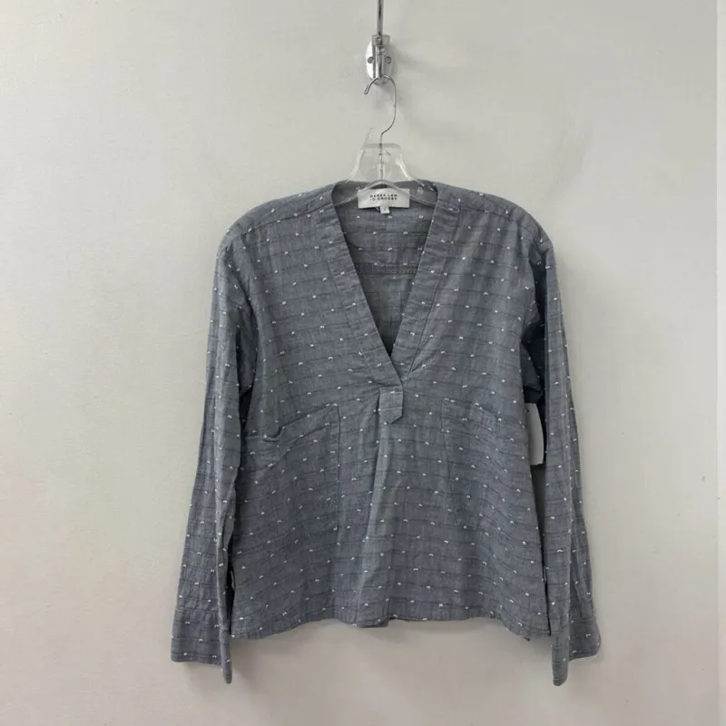 DEREK LAM 10 CROSBY WOMEN'S BLOUSE/SHIRT blue 8 made by The Comeback