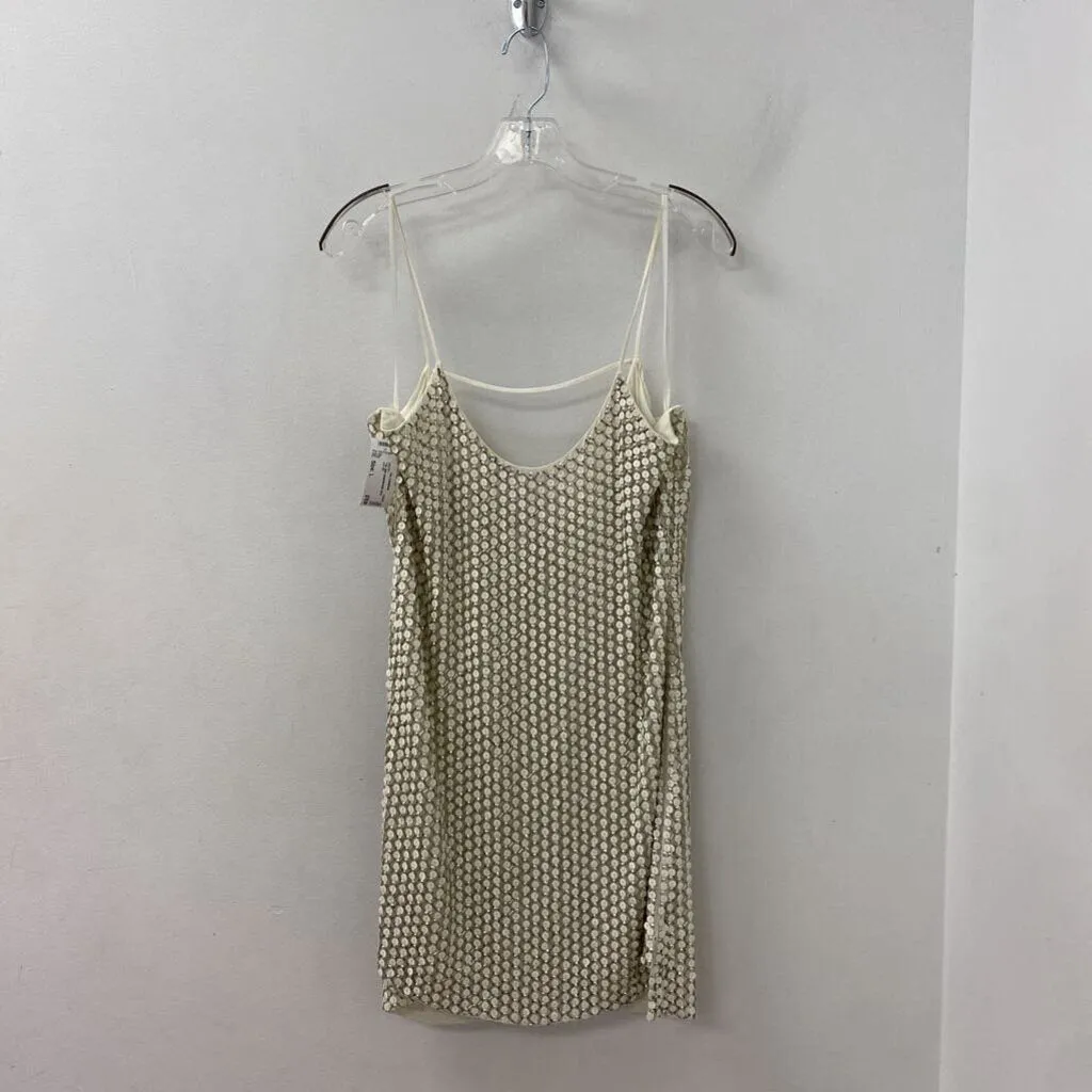 PARKER WOMEN'S DRESS ivory silver L sold by The Comeback