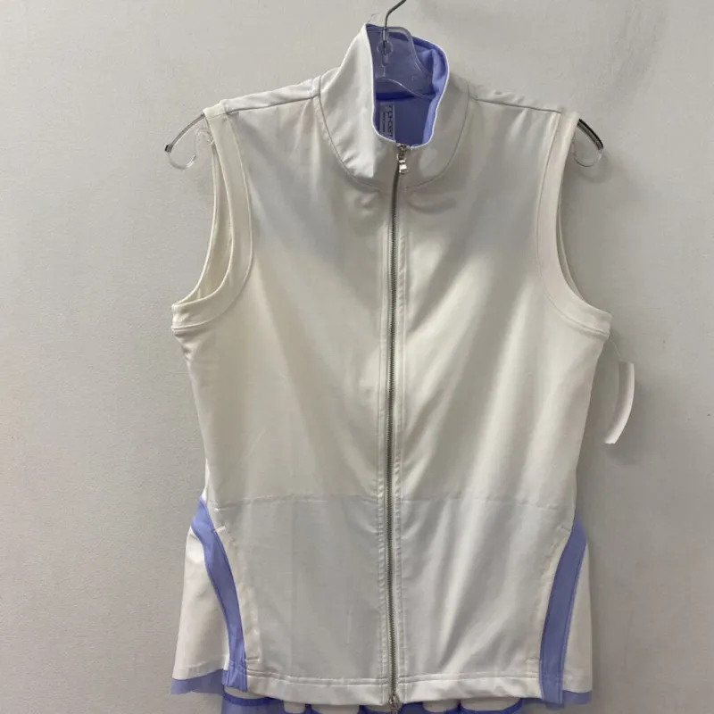 WOMEN'S ACTIVE TOP white blue M made by The Comeback