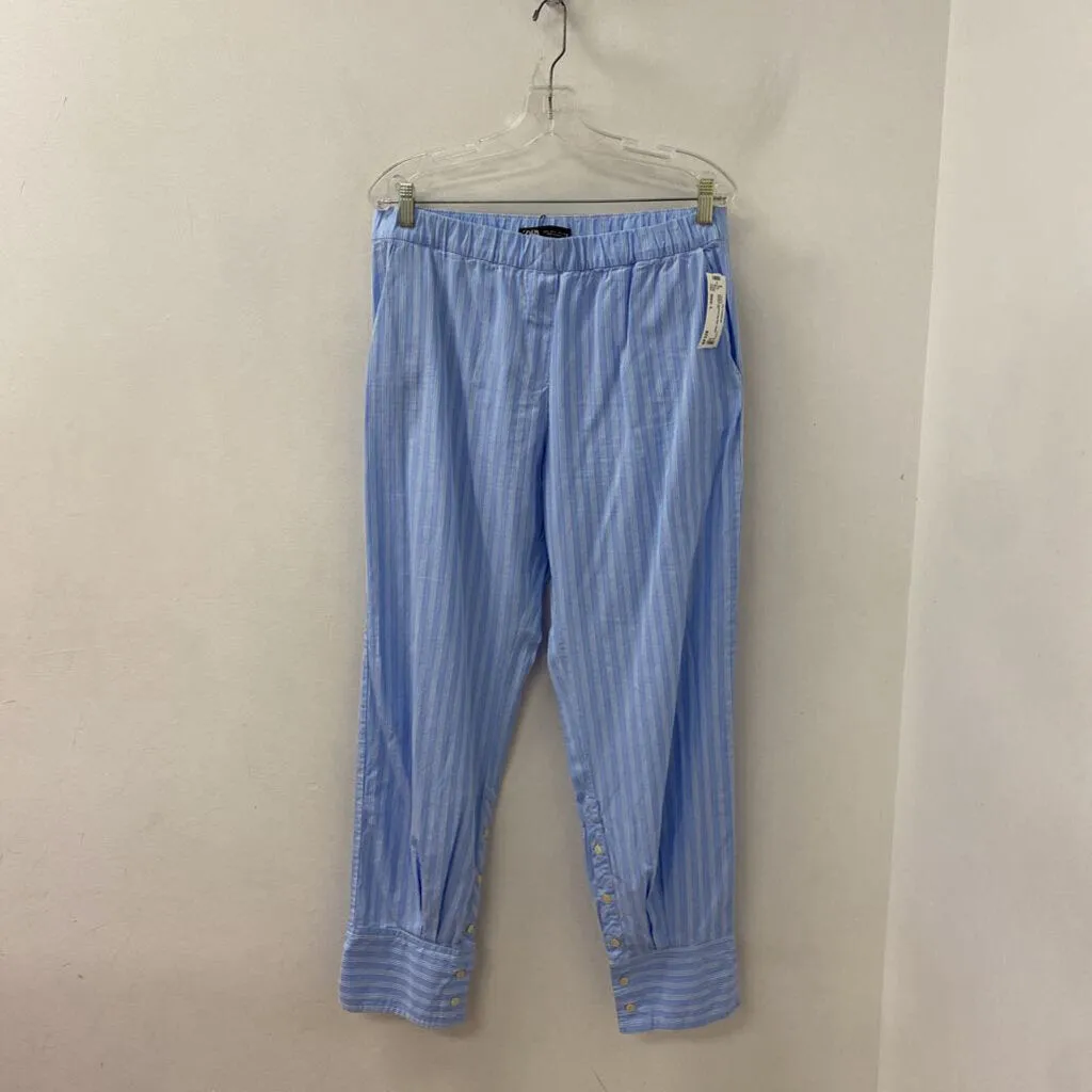 ZARA WOMEN'S PANTS blue stripe L sold by The Comeback