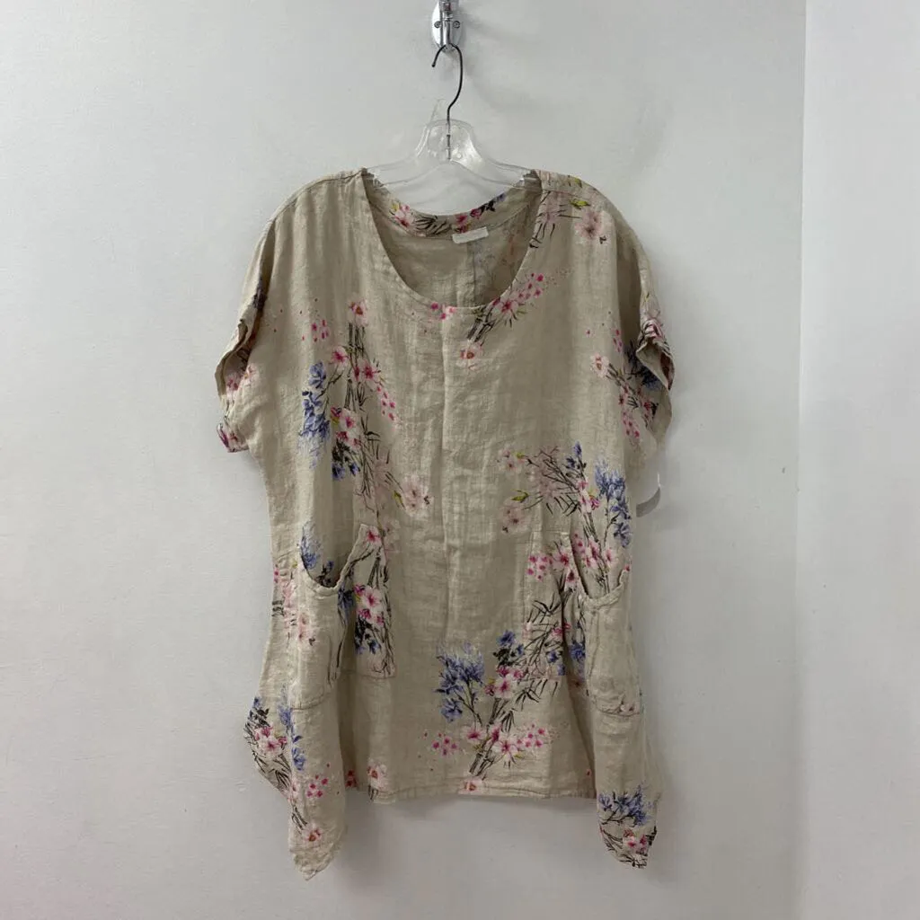 made in Italy WOMEN'S BLOUSE/SHIRT beige multi floral L sold by The Comeback