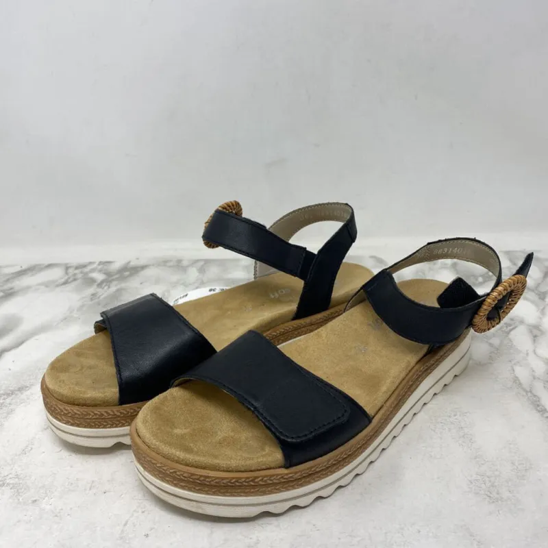 REMONTE WOMEN'S SANDALS black beige 38 made by Remonte