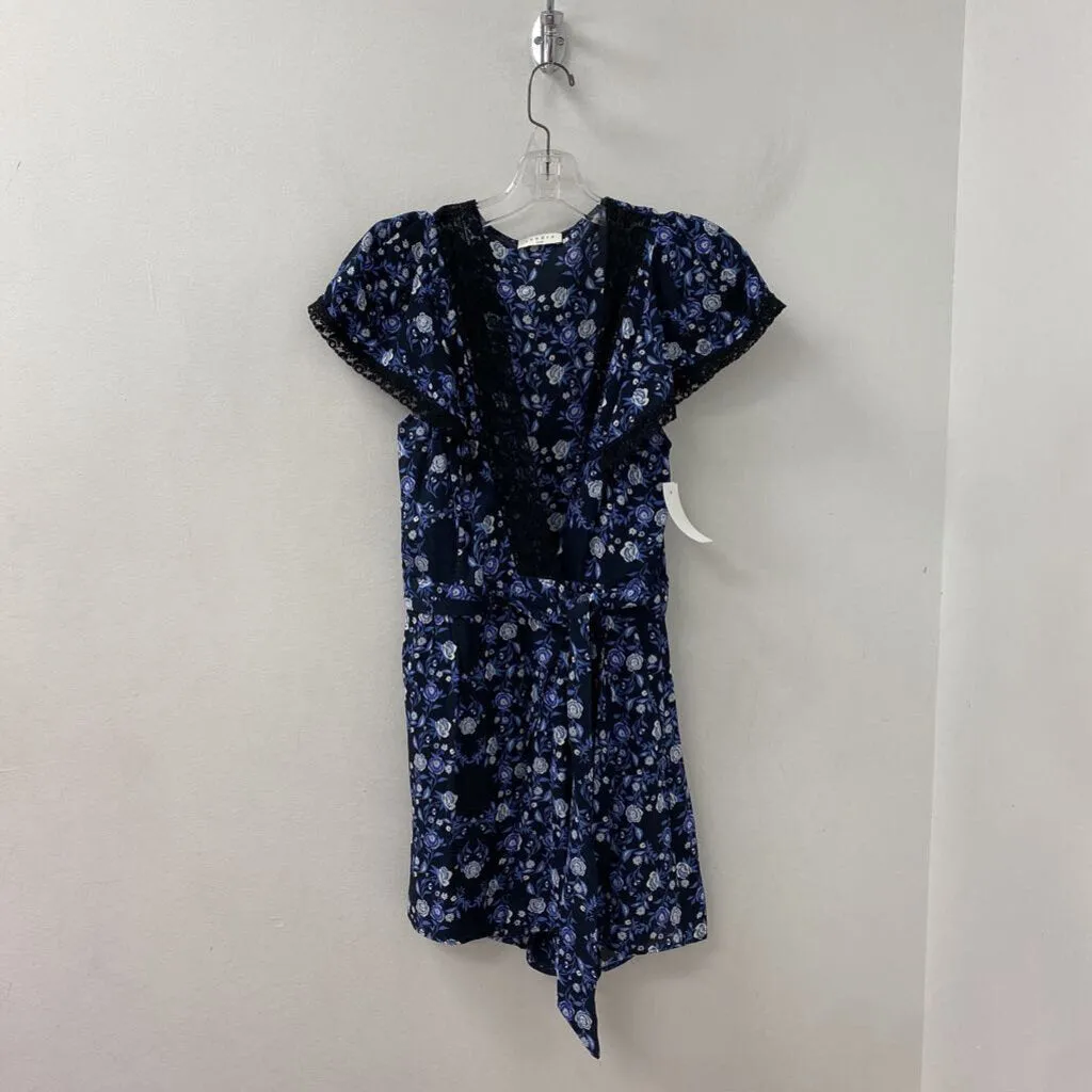 SANDRO WOMEN'S ROMPER black blue floral S sold by The Comeback