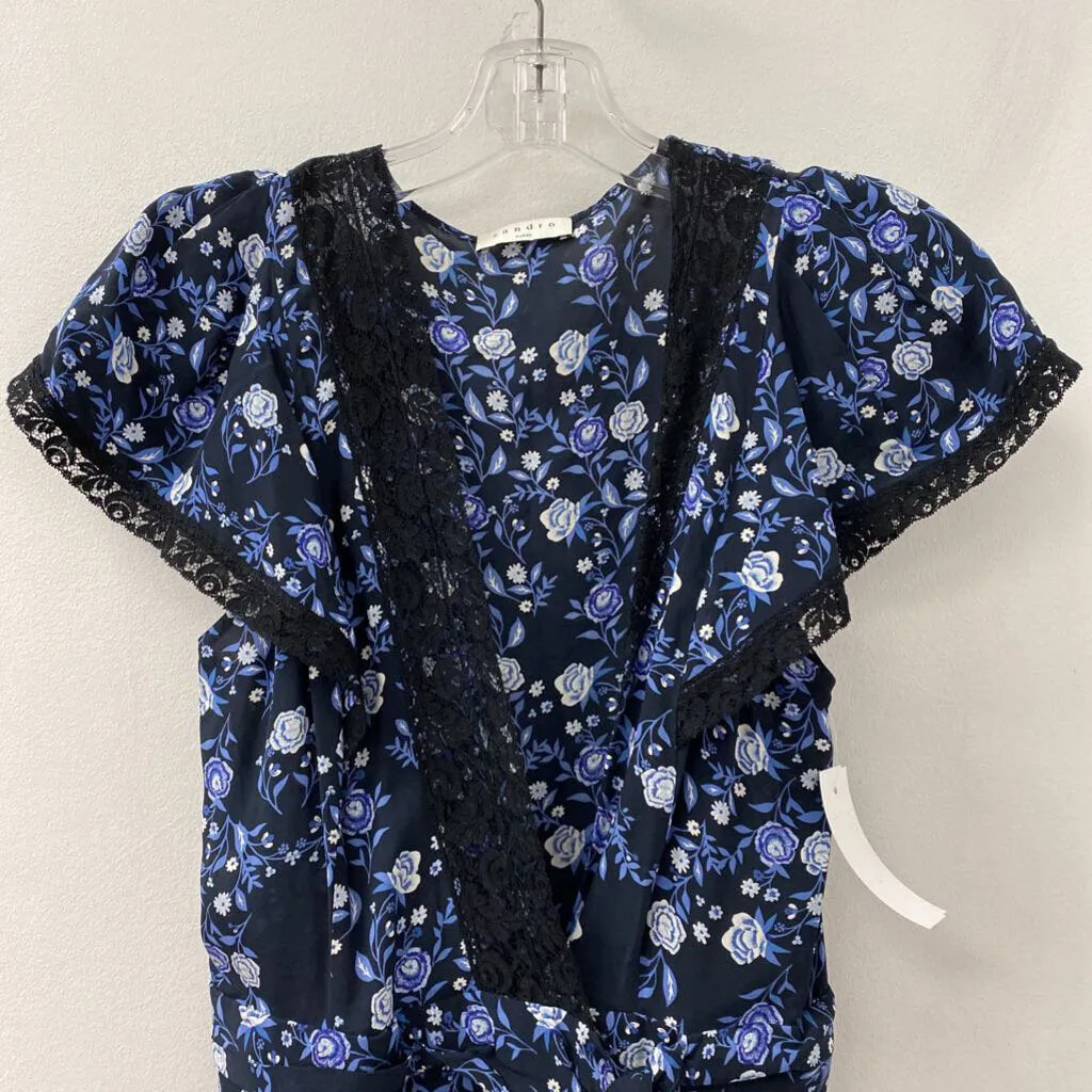 SANDRO WOMEN'S ROMPER black blue floral S sold by The Comeback product image thumbnail 2