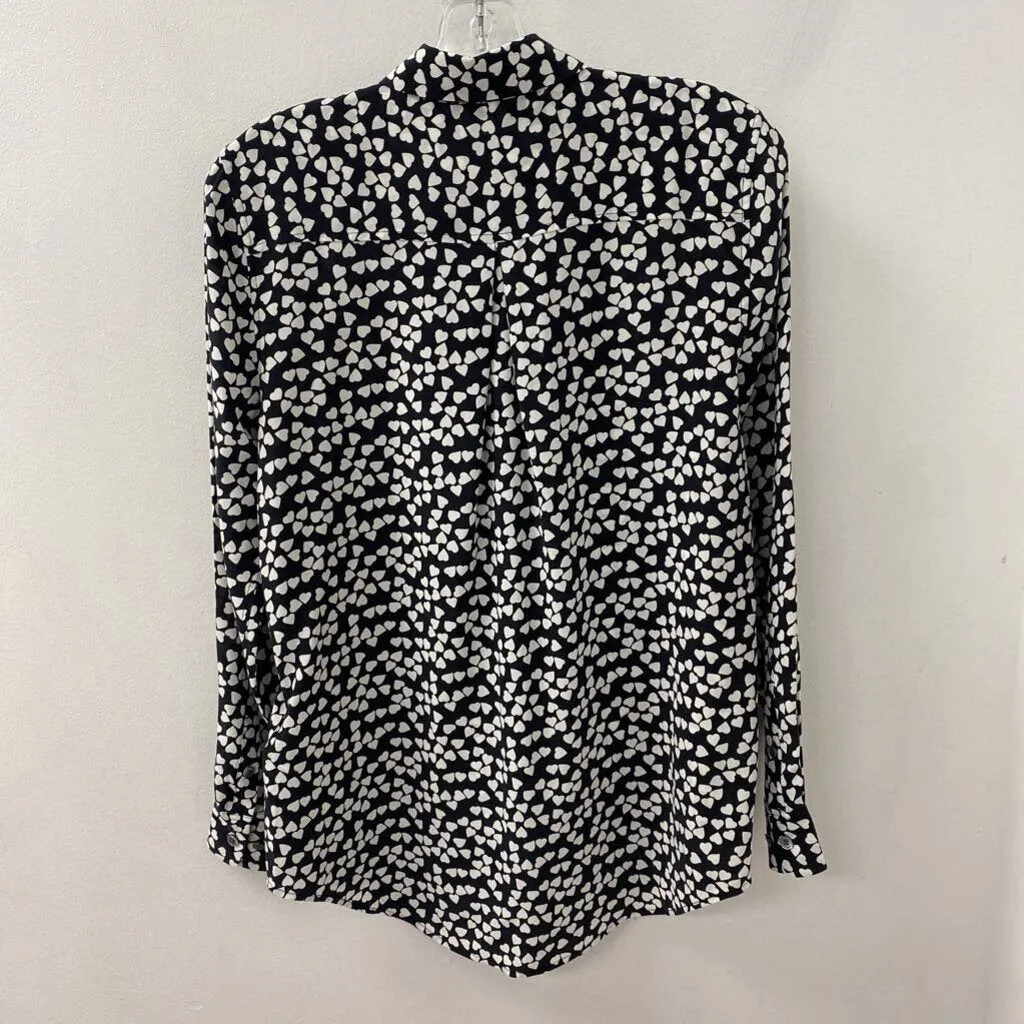 EQUIPMENT WOMEN'S BLOUSE/SHIRT black white heart print S sold by The Comeback product image thumbnail 3