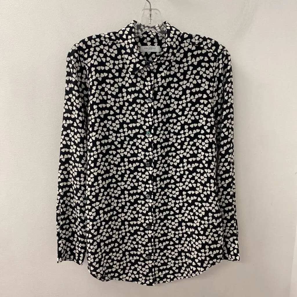 EQUIPMENT WOMEN'S BLOUSE/SHIRT black white heart print S sold by The Comeback