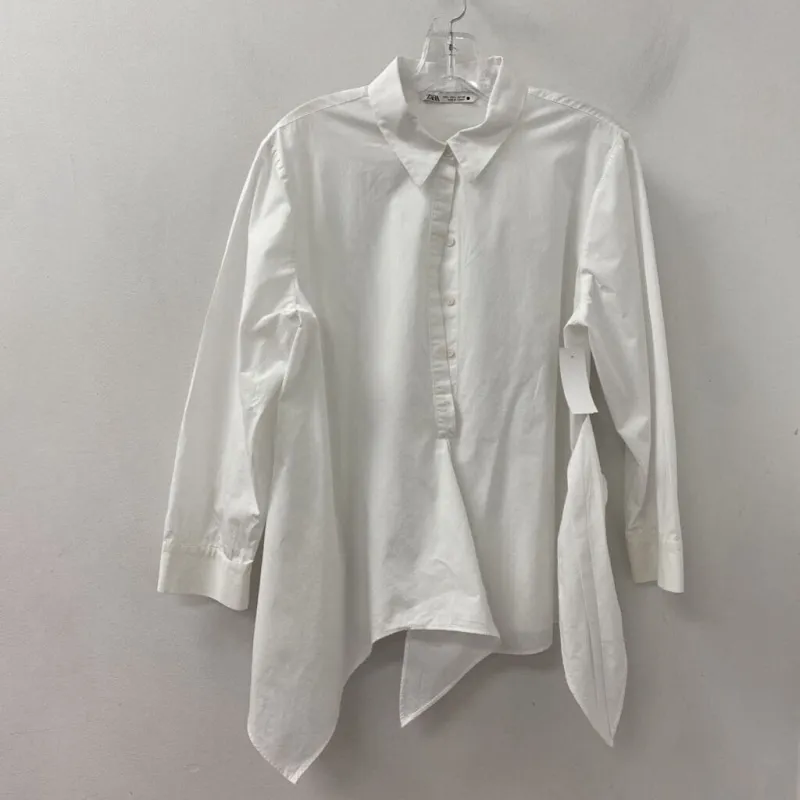 ZARA WOMEN'S BLOUSE/SHIRT white L made by Zara