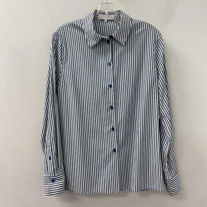 ZARA WOMEN'S BLOUSE/SHIRT blue cream M made by Zara