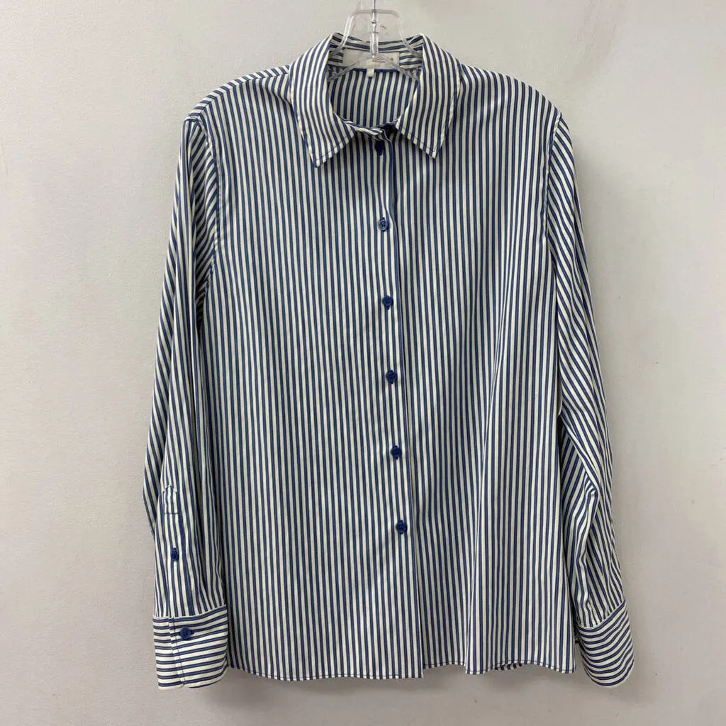 ZARA WOMEN'S BLOUSE/SHIRT blue cream M sold by The Comeback