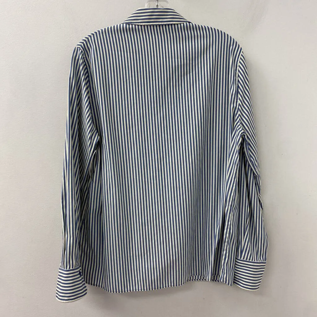ZARA WOMEN'S BLOUSE/SHIRT blue cream M sold by The Comeback product image thumbnail 2