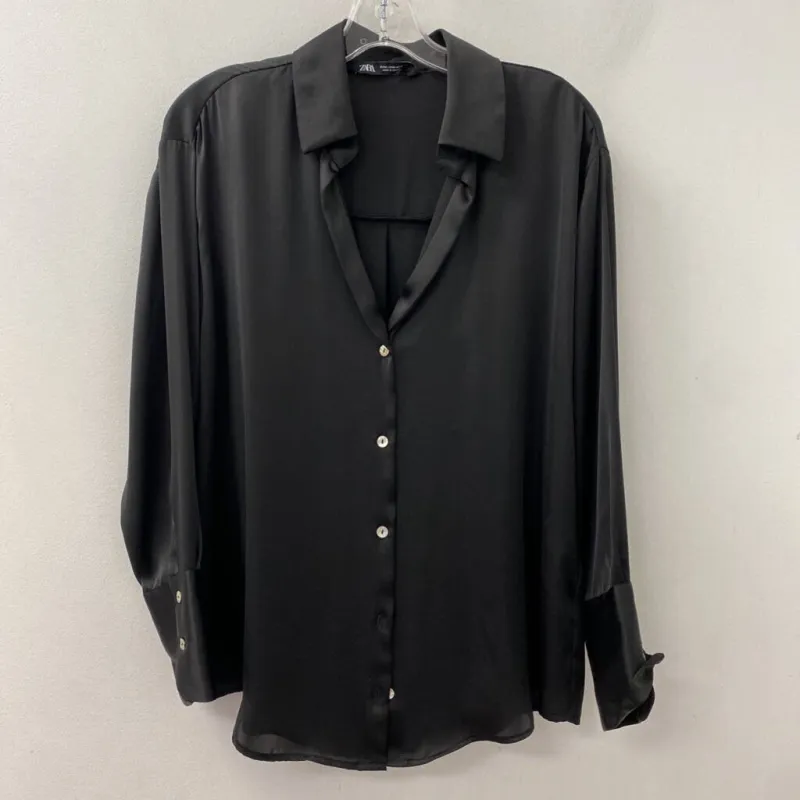 ZARA WOMEN'S BLOUSE/SHIRT black M made by Zara