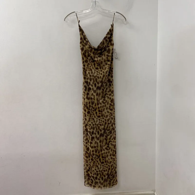 ZARA WOMEN'S DRESS brown beige S made by Zara