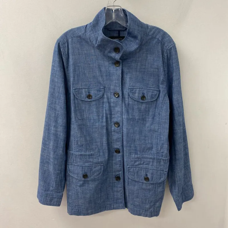 TALBOTS WOMEN'S BLAZER/JACKET blue L made by Talbots