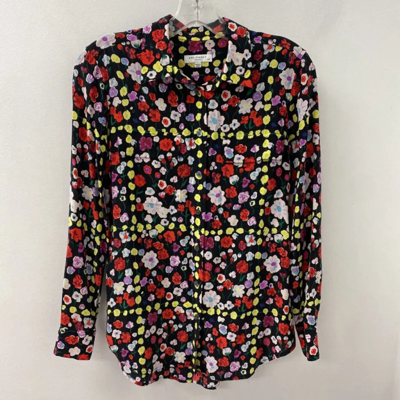 EQUIPMENT WOMEN'S BLOUSE/SHIRT black multi floral S made by Equipment