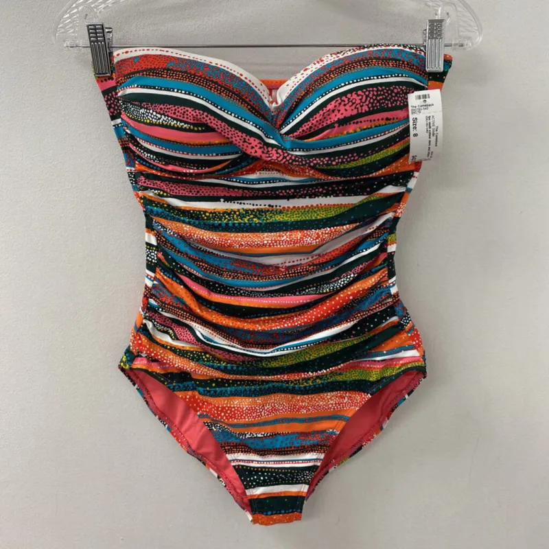 anne cole WOMEN'S ACTIVE SWIM multi colour dots and stripes 8 made by Anne Cole