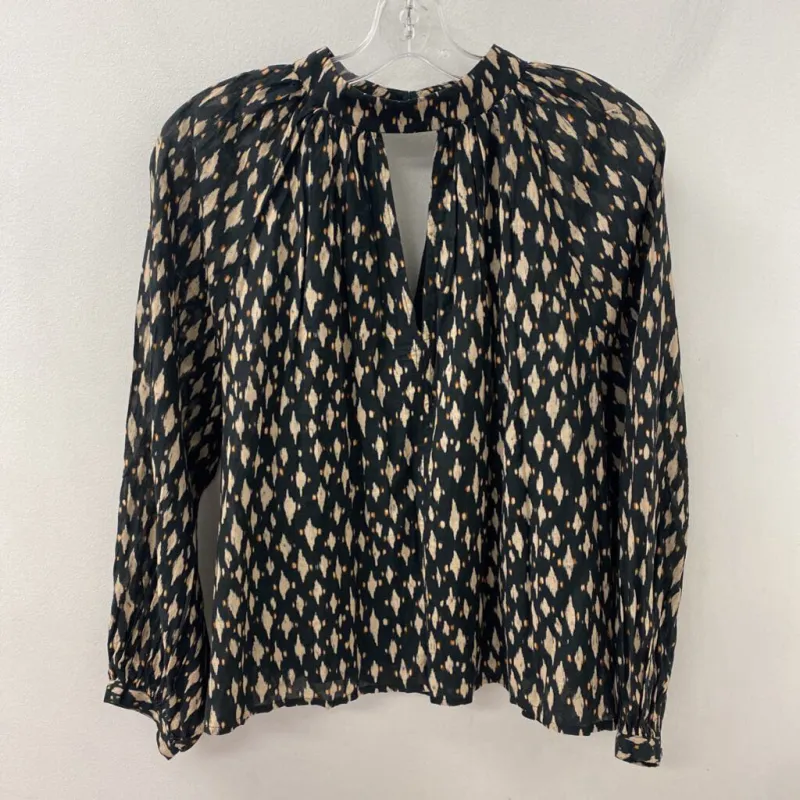VELVET WOMEN'S BLOUSE/SHIRT black beige brown M made by Velvet