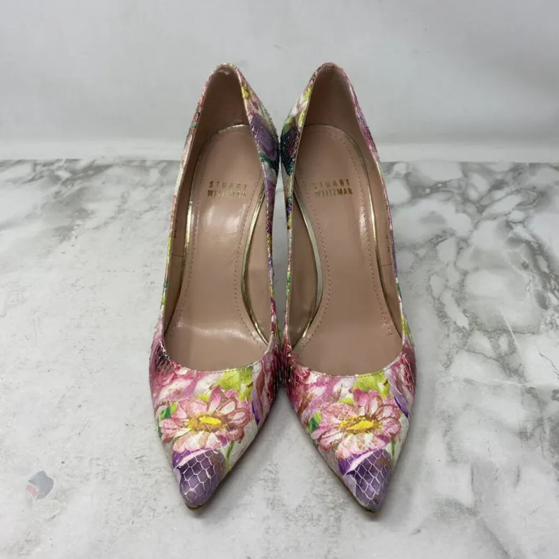 STUART WEITZMAN WOMEN'S FOOTWEAR python floral printl 7.5 made by Stuart Weitzman